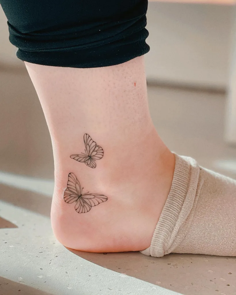 Butterfly on leg